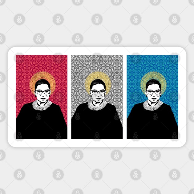 Ruth Bader Ginsburg Patriotic Icon Sticker by candhdesigns